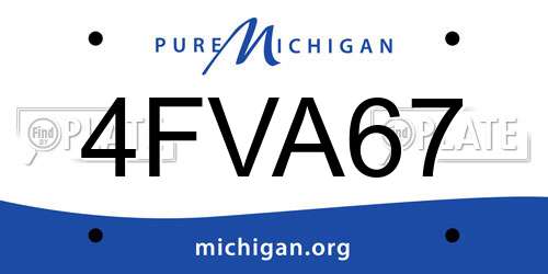 4FVA67 Michigan License Plate