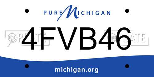4FVB46 Michigan License Plate