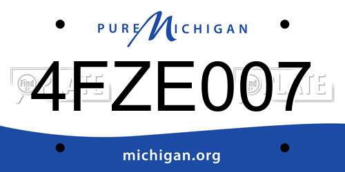 4FZE007 Michigan License Plate