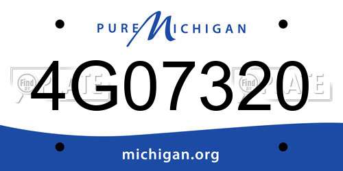 4G07320 Michigan License Plate