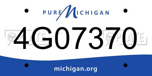 4G07370 Michigan License Plate