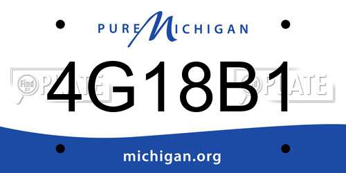 4G18B1 Michigan License Plate
