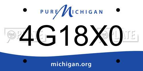 4G18X0 Michigan License Plate