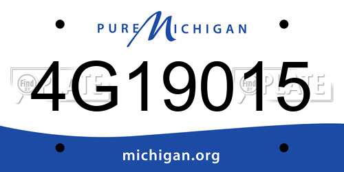 4G19015 Michigan License Plate
