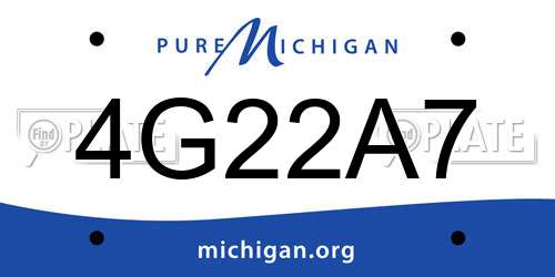 4G22A7 Michigan License Plate