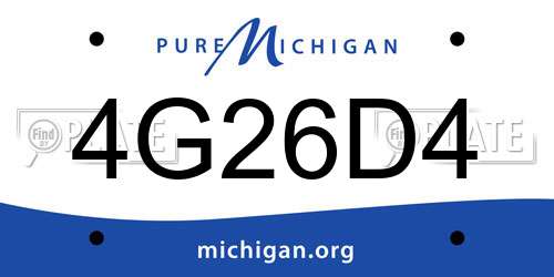 4G26D4 Michigan License Plate