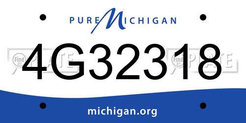 4G32318 Michigan License Plate