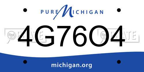 4G76O4 Michigan License Plate