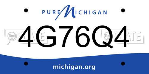 4G76Q4 Michigan License Plate