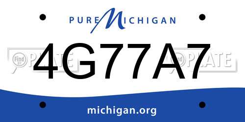 4G77A7 Michigan License Plate