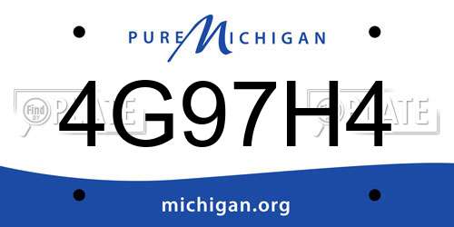 4G97H4 Michigan License Plate