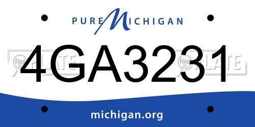 4GA3231 Michigan License Plate