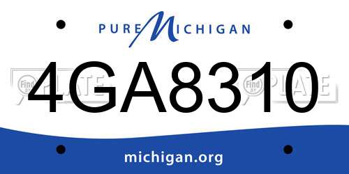4GA8310 Michigan License Plate