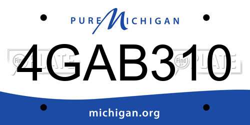 4GAB310 Michigan License Plate