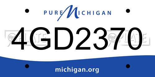 4GD2370 Michigan License Plate