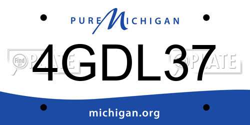 4GDL37 Michigan License Plate