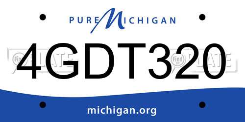 4GDT320 Michigan License Plate