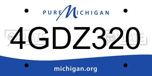 4GDZ320 Michigan License Plate