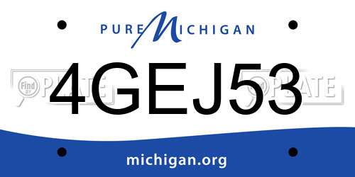 4GEJ53 Michigan License Plate
