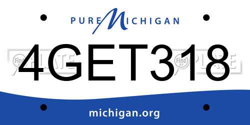 4GET318 Michigan License Plate