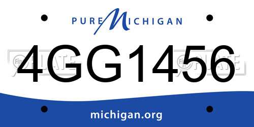 4GG1456 Michigan License Plate