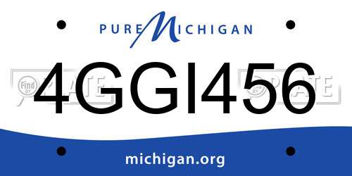 4GGI456 Michigan License Plate