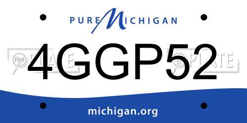 4GGP52 Michigan License Plate