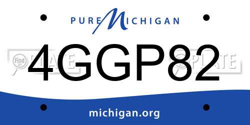 4GGP82 Michigan License Plate