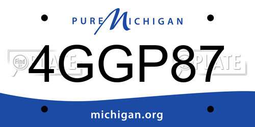 4GGP87 Michigan License Plate