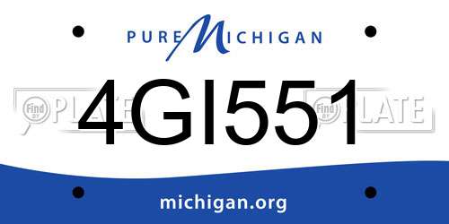 4GI551 Michigan License Plate