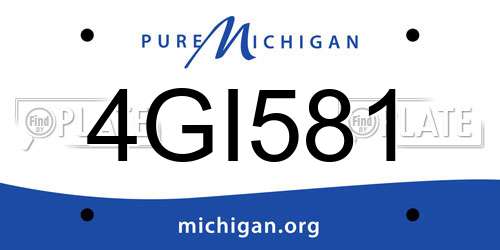 4GI581 Michigan License Plate