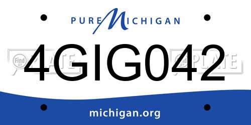 4GIG042 Michigan License Plate