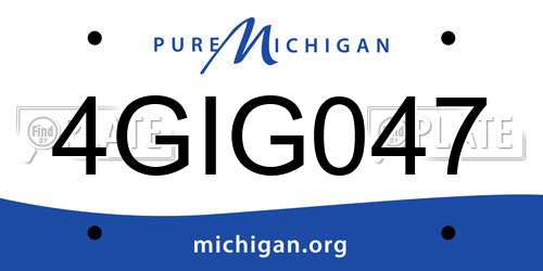 4GIG047 Michigan License Plate
