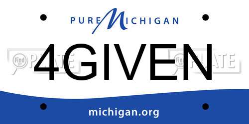 4GIVEN Michigan License Plate