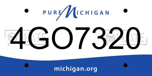 4GO7320 Michigan License Plate