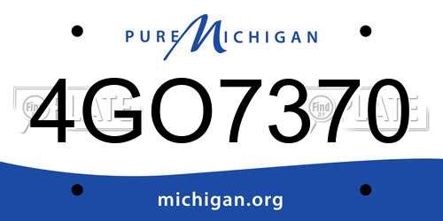 4GO7370 Michigan License Plate