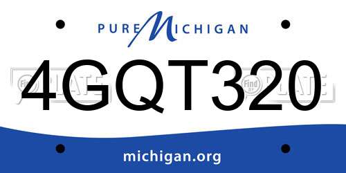 4GQT320 Michigan License Plate