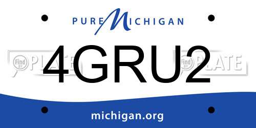 4GRU2 Michigan License Plate