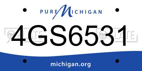 4GS6531 Michigan License Plate