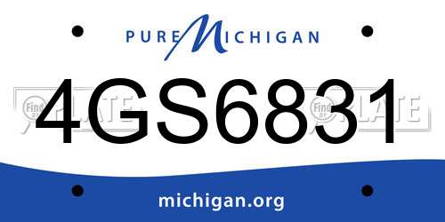 4GS6831 Michigan License Plate