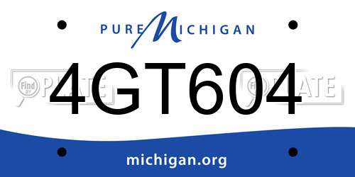 4GT604 Michigan License Plate