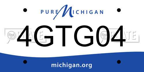 4GTG04 Michigan License Plate