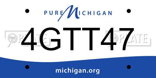 4GTT47 Michigan License Plate
