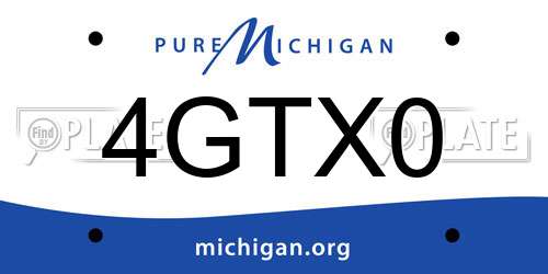 4GTX0 Michigan License Plate