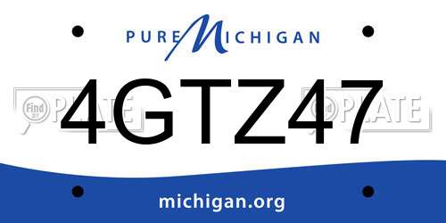 4GTZ47 Michigan License Plate