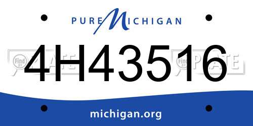 4H43516 Michigan License Plate