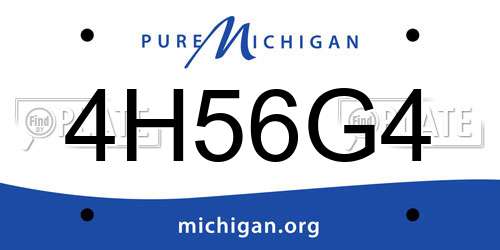 4H56G4 Michigan License Plate