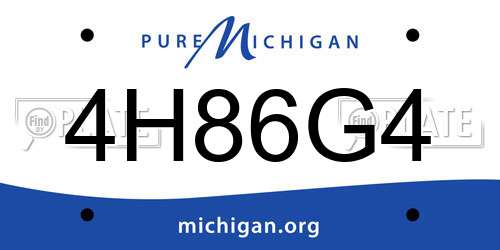 4H86G4 Michigan License Plate