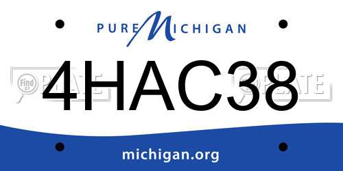4HAC38 Michigan License Plate