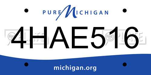 4HAE516 Michigan License Plate